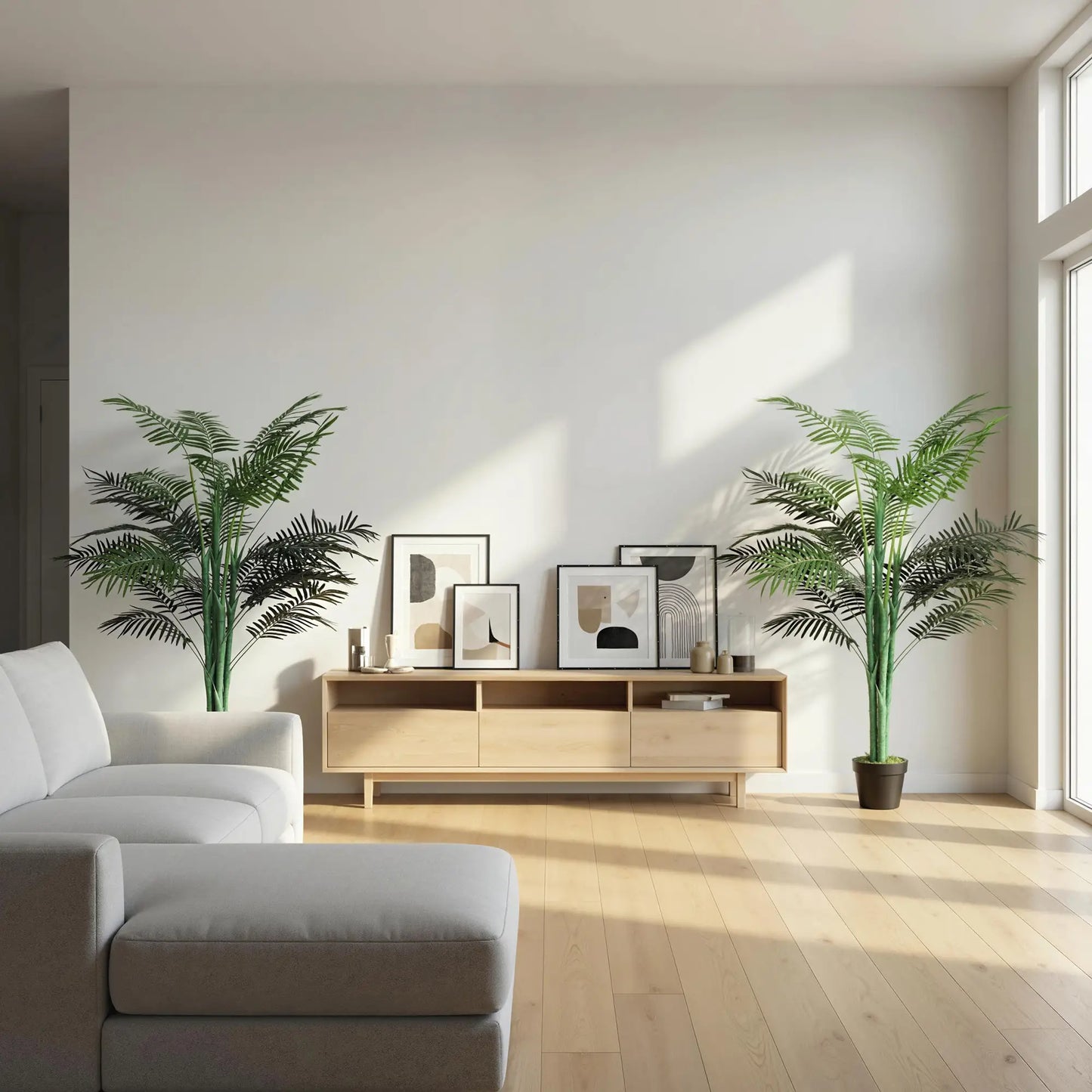 5FT Artificial Palm Tree Set, Fake Tropical Plant In Pot, Green Artificial Trees at Gallery Canada