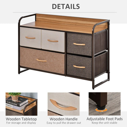 5-Bin Dresser Storage Tower, Fabric Bins with Metal Frame Storage Cabinets at Gallery Canada