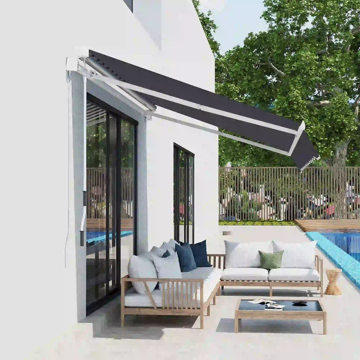 11' x 10' Retractable Awning Fabric Replacement, UV Protection, Grey Awning Fabric Replacement at Gallery Canada