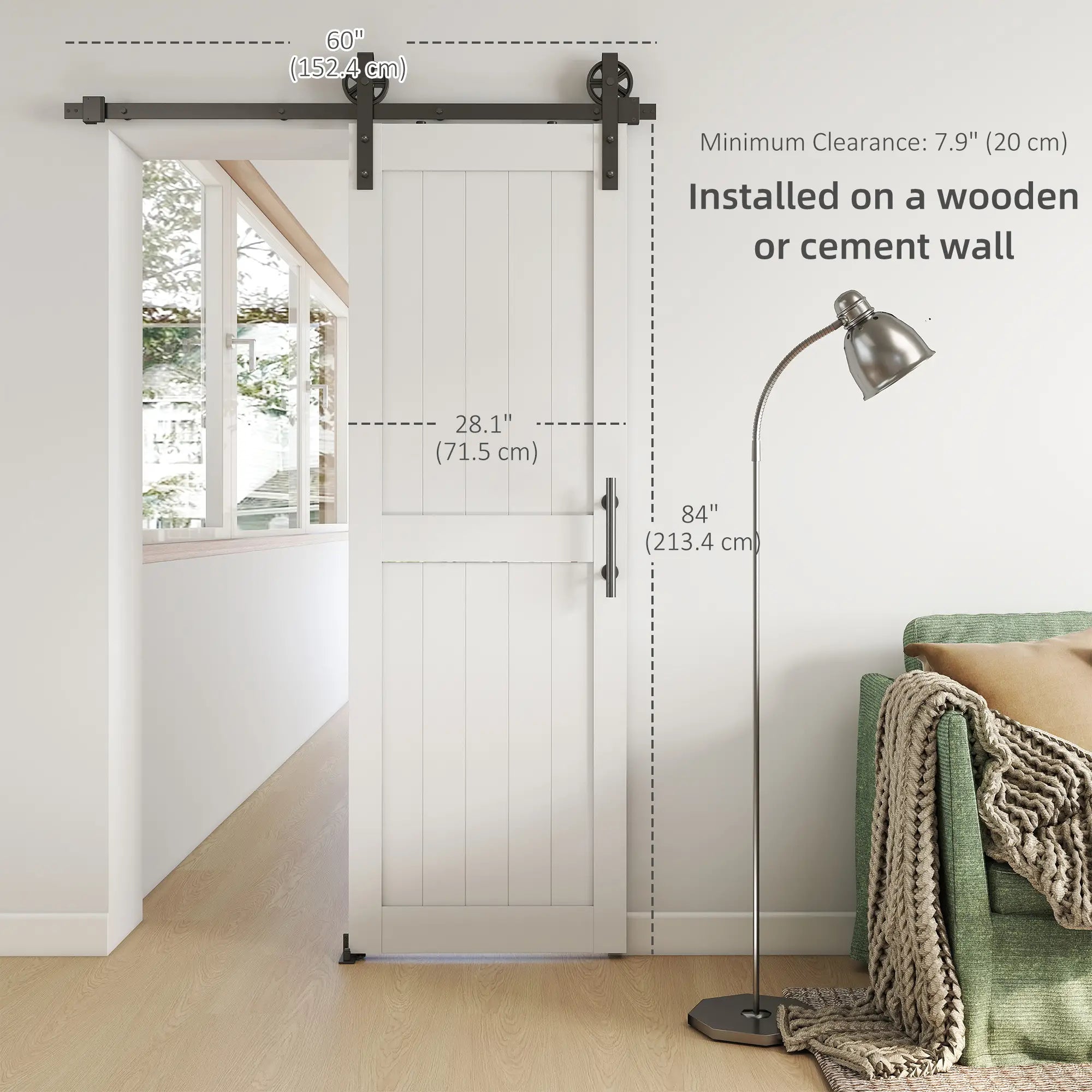 Barn Door with 5FT Sliding Hardware Kit, White Door Hardware at Gallery Canada
