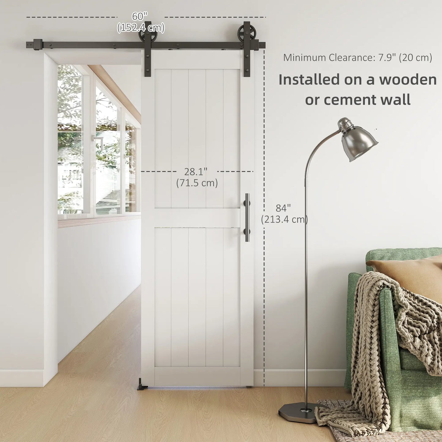 Barn Door with 5FT Sliding Hardware Kit, White Door Hardware at Gallery Canada