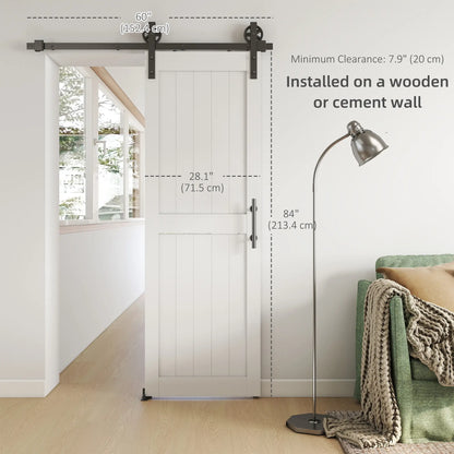 Barn Door with 5FT Sliding Hardware Kit, White Door Hardware at Gallery Canada