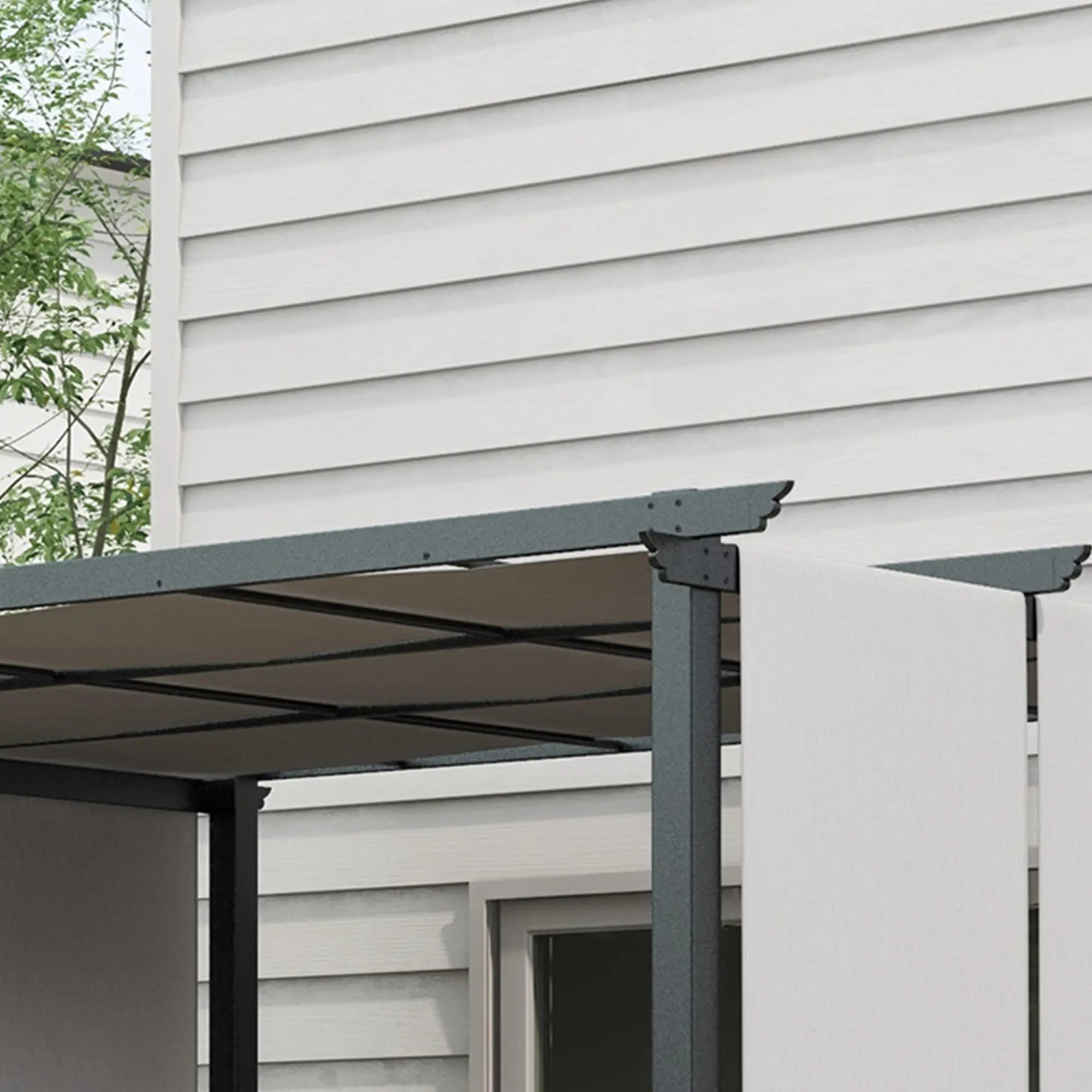 10' x 12' Metal Pergola With Retractable Canopy, For Garden Patio Pergolas at Gallery Canada