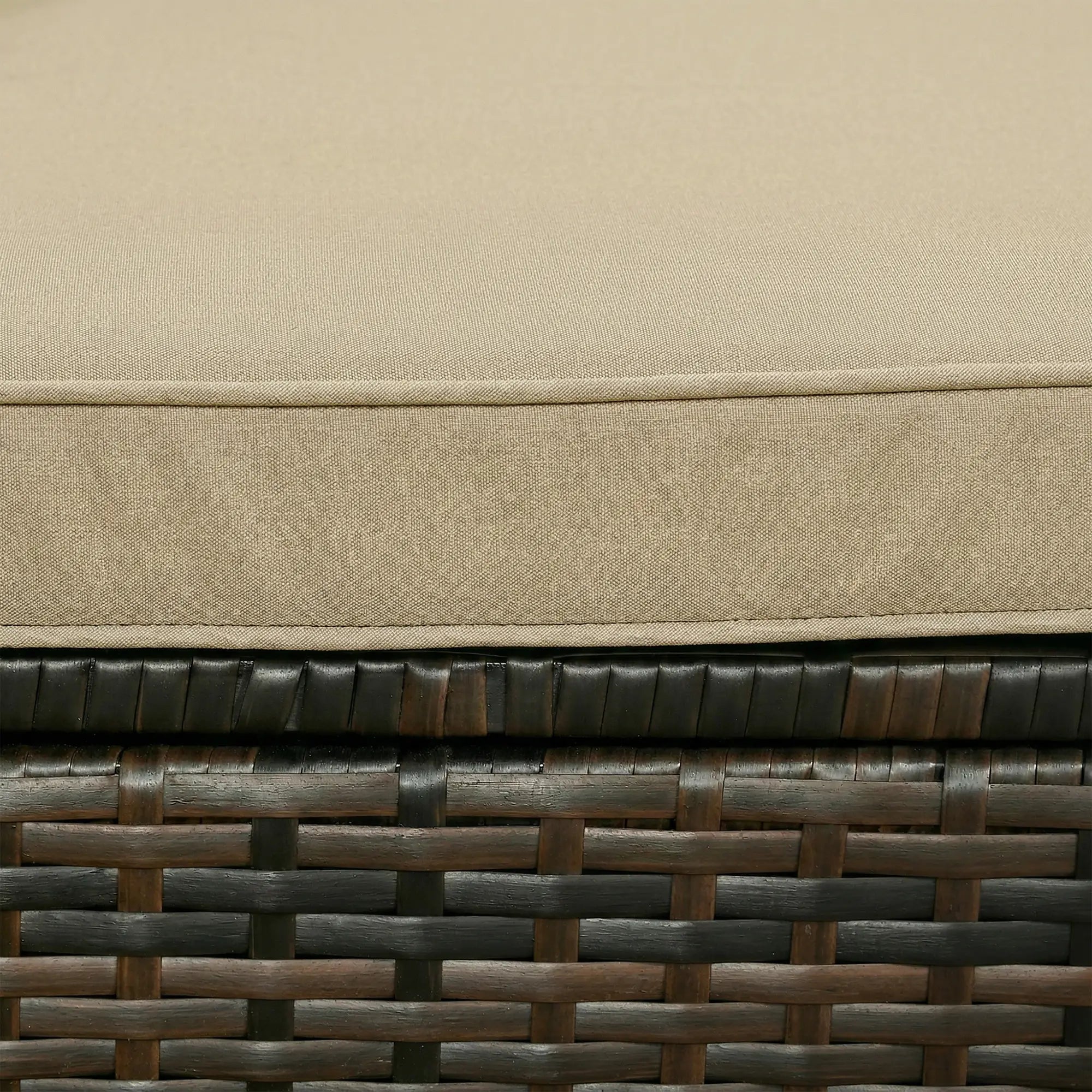 3-Piece Patio Furniture Set, Outdoor PE Rattan Sofa, Khaki Patio Furniture Sets at Gallery Canada