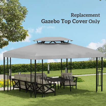 13' X 10' Gazebo Replacement Canopy 2 Tier Top, UV Cover, Light Grey Gazebo Canopy Replacement at Gallery Canada