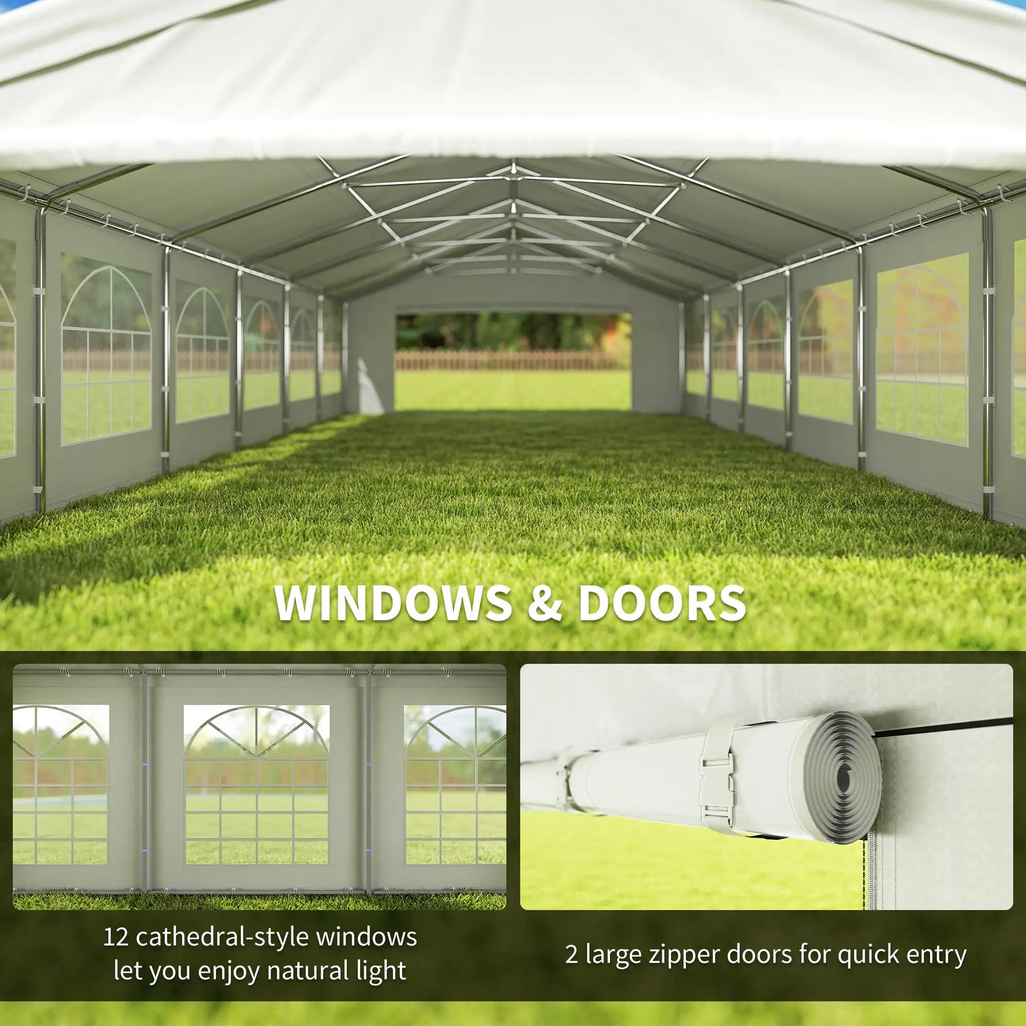 40'x20' Heavy Duty Party Tent, Removable Sidewalls, White Canopy Tents at Gallery Canada