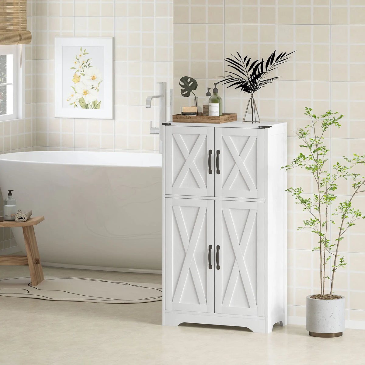 Farmhouse Kitchen Pantry, Freestanding Storage Cabinet, White Kitchen Pantry Cabinets at Gallery Canada