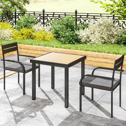 2 Outdoor Dining Chairs, Aluminum Frame, Soft Cushion, Grey Bistro Sets at Gallery Canada
