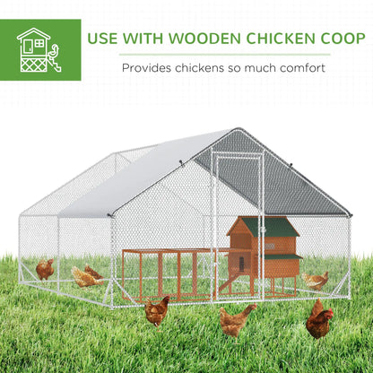 9.8' x 13.1' x 6.6' Chicken Coop, Outdoor Hen House, Cover, Lockable Door Chicken Coops at Gallery Canada