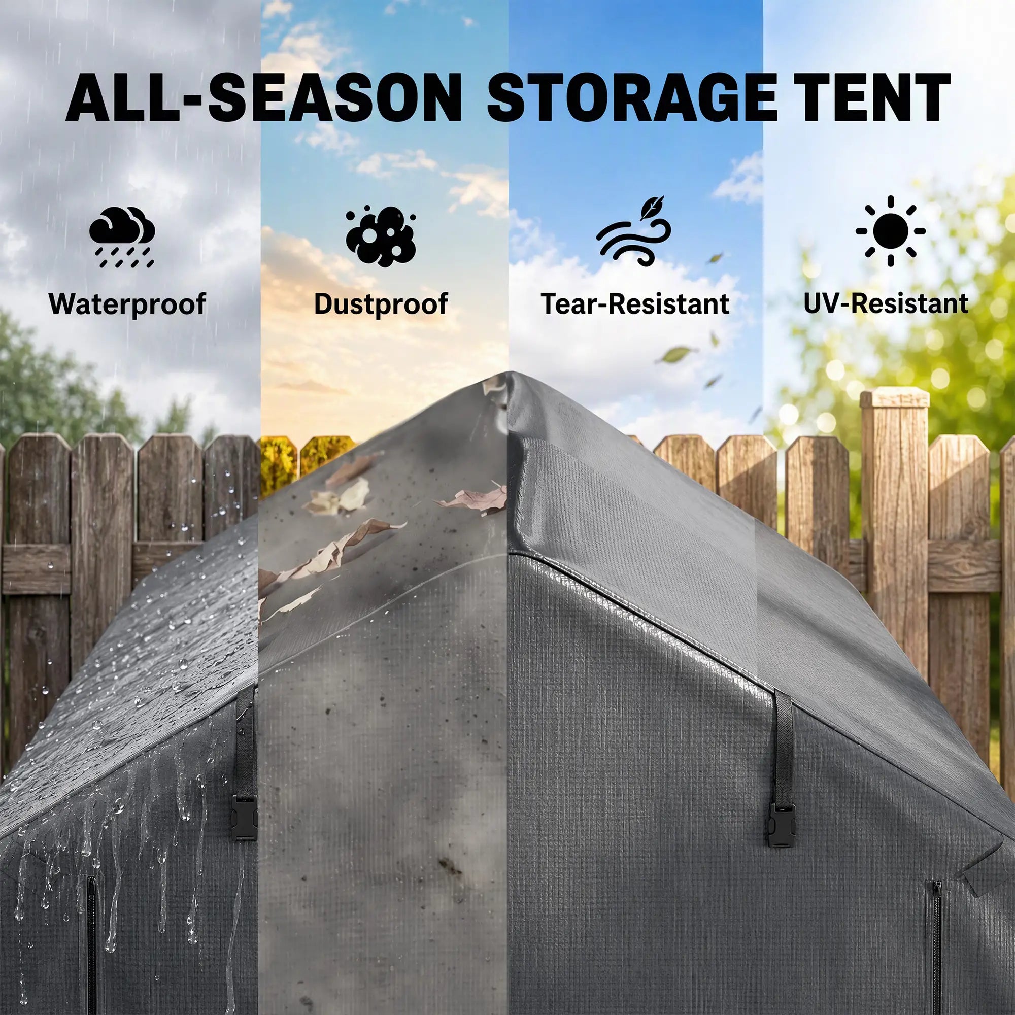Outdoor Storage Shed, UV Resistant Bike Tent, Roll-up Zipper Door, Dark Grey Sheds at Gallery Canada