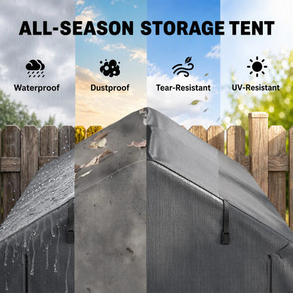 Outdoor Storage Shed, UV Resistant Bike Tent, Roll-up Zipper Door, Dark Grey Sheds at Gallery Canada