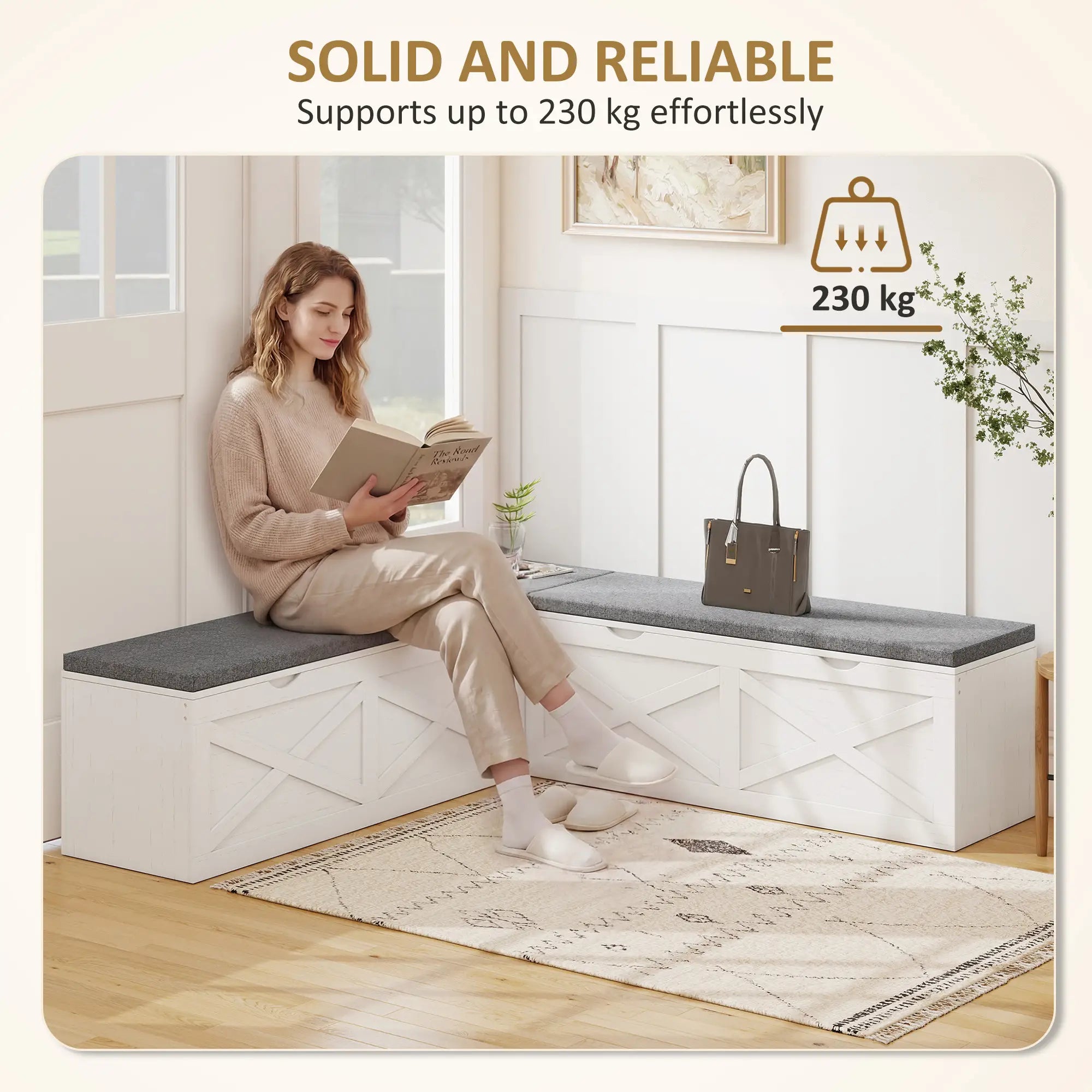 L-Shaped Shoe Bench With Padded Cushion, White Shoe Storage Cabinets & Racks at Gallery Canada
