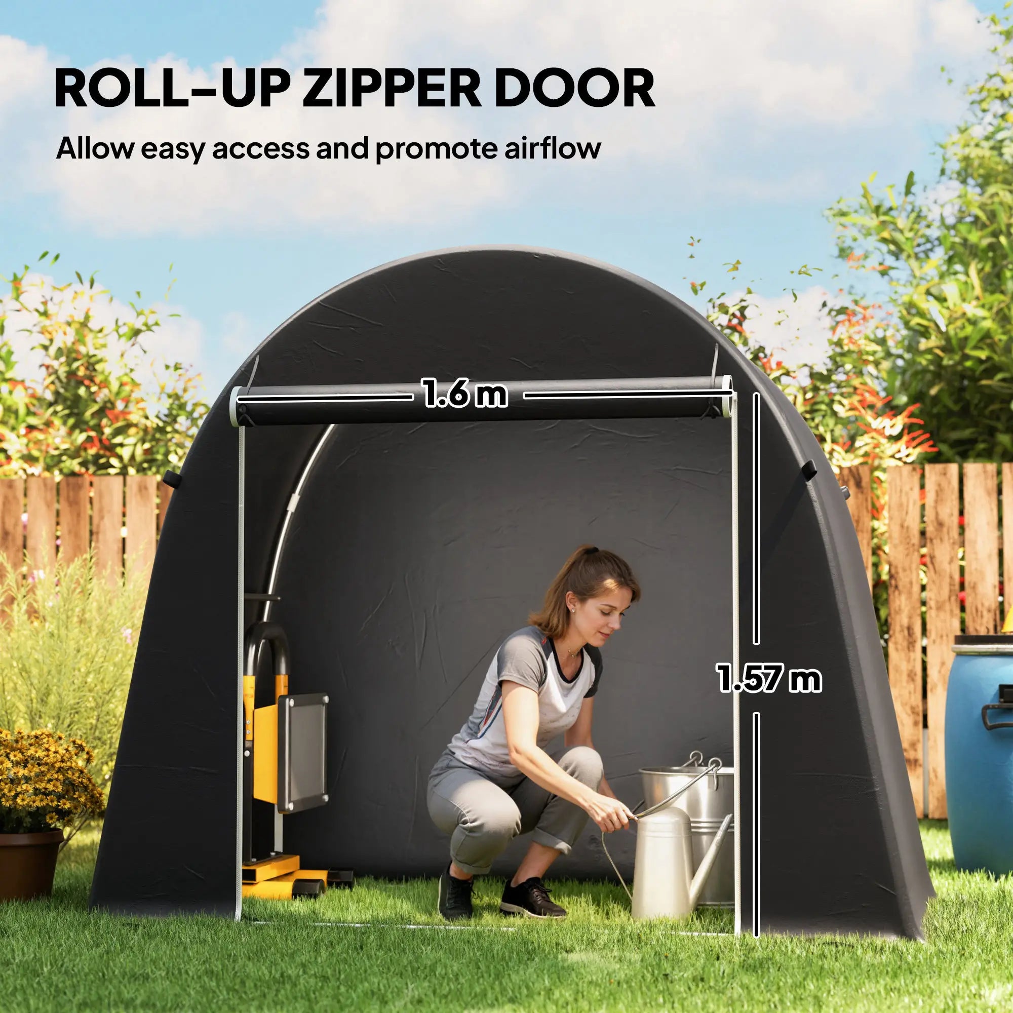 8' x 4' Portable Shed, Waterproof Bike Tent, Roll-Up Zipper Door Sheds at Gallery Canada