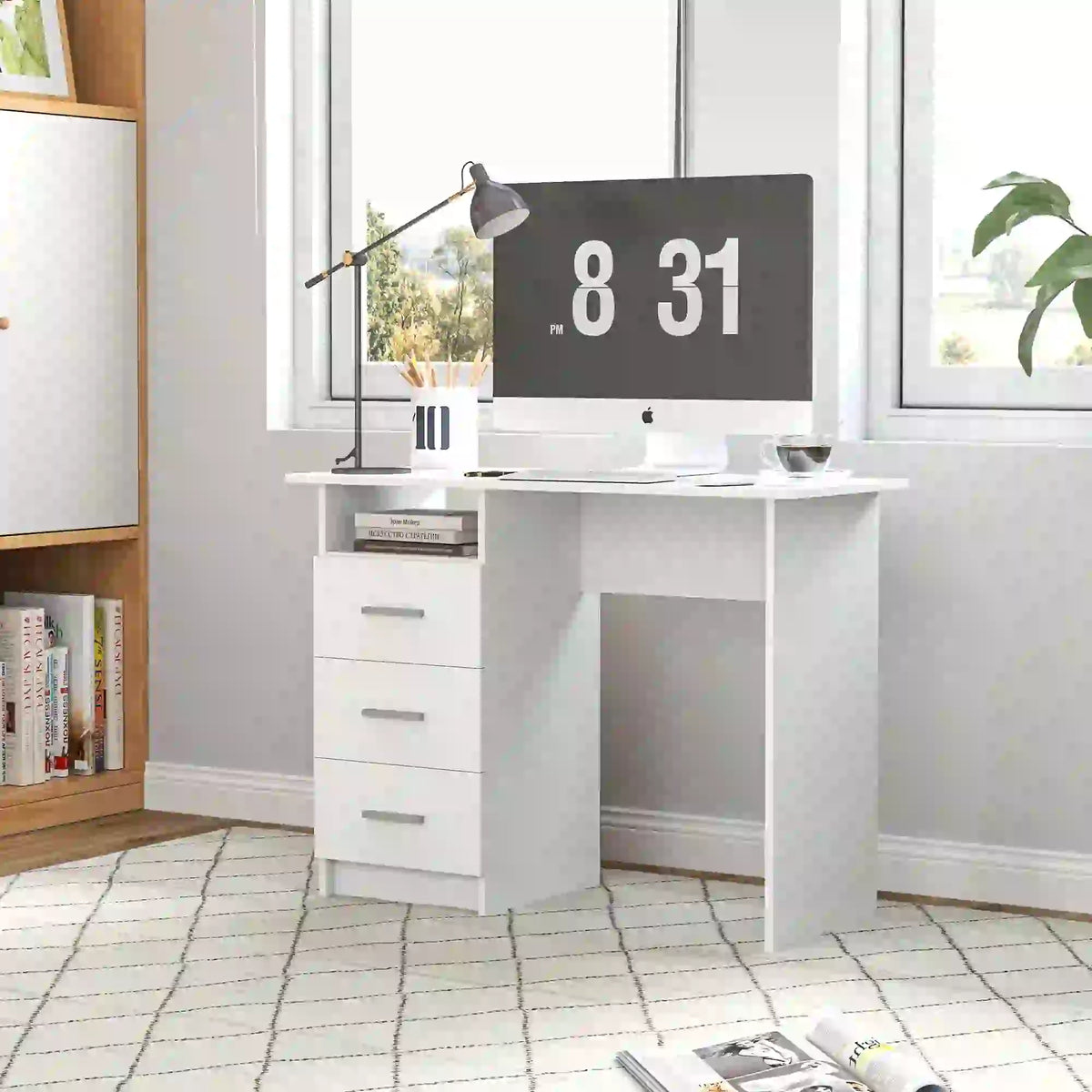 Computer Desk with Drawers, 40 Inch Home Office Desk Computer Desks at Gallery Canada