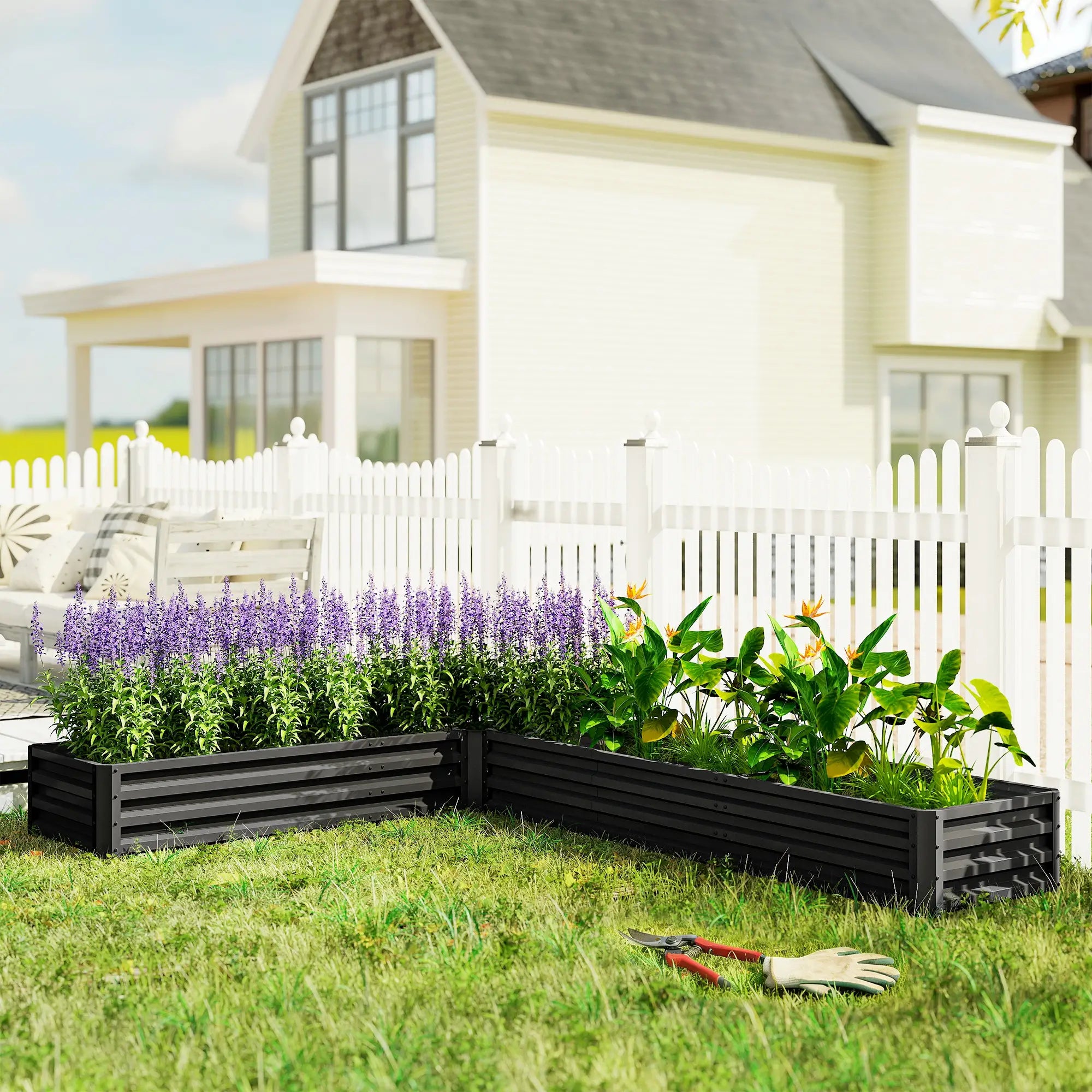 L-Shaped Raised Garden Bed, 82
