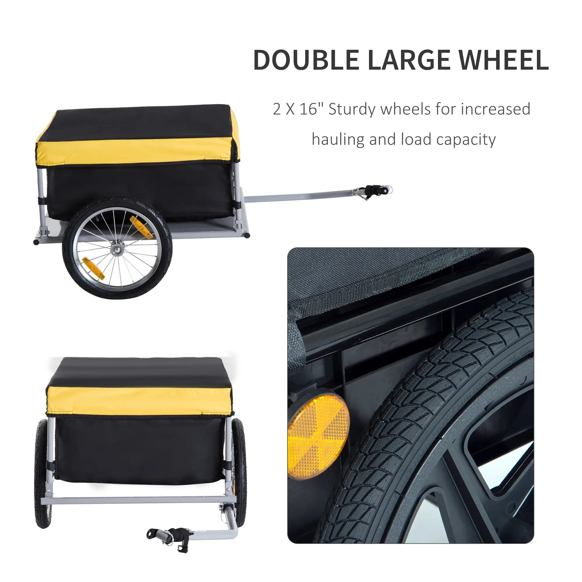 Bicycle Cargo Trailer, Utility Cart, Garden Carrier, Yellow Bike Cargo Trailers at Gallery Canada