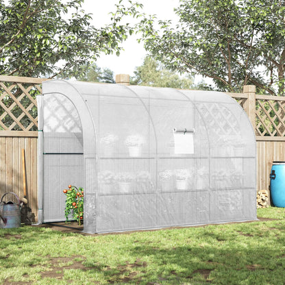 Walk-In Greenhouse, 10' x 5' x 7', PE Cover, Windows, Shelves, White Walk In Greenhouses at Gallery Canada