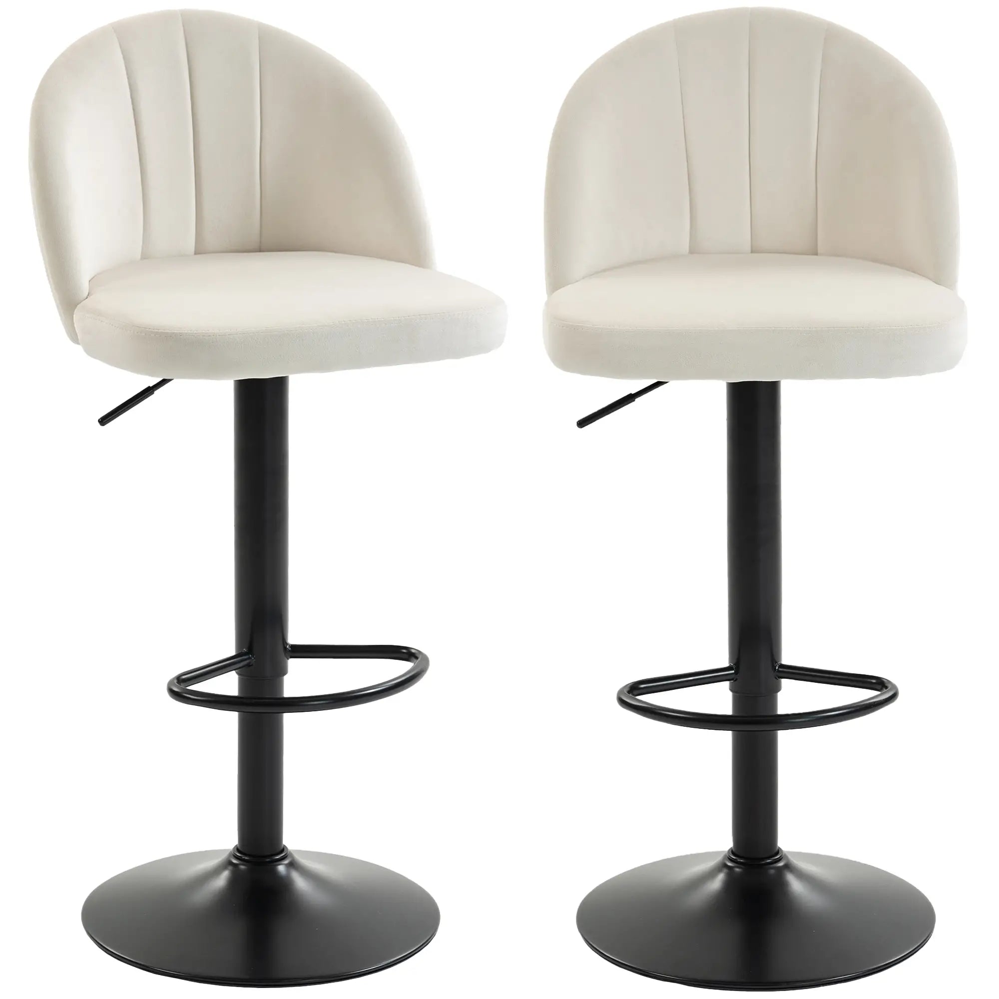 Swivel Counter Height Barstools Set Of 2, Cream White Bar Stools Cream White, Black at Gallery Canada
