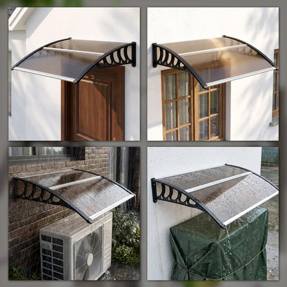 40.6" x 38" Polycarbonate Awning Door Canopy, UV Protection, Brown Door Awnings at Gallery Canada