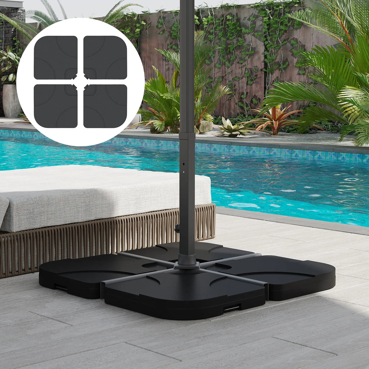 4pc Portable Umbrella Base Weights, Garden Parasol Stand, Black Umbrella Bases at Gallery Canada