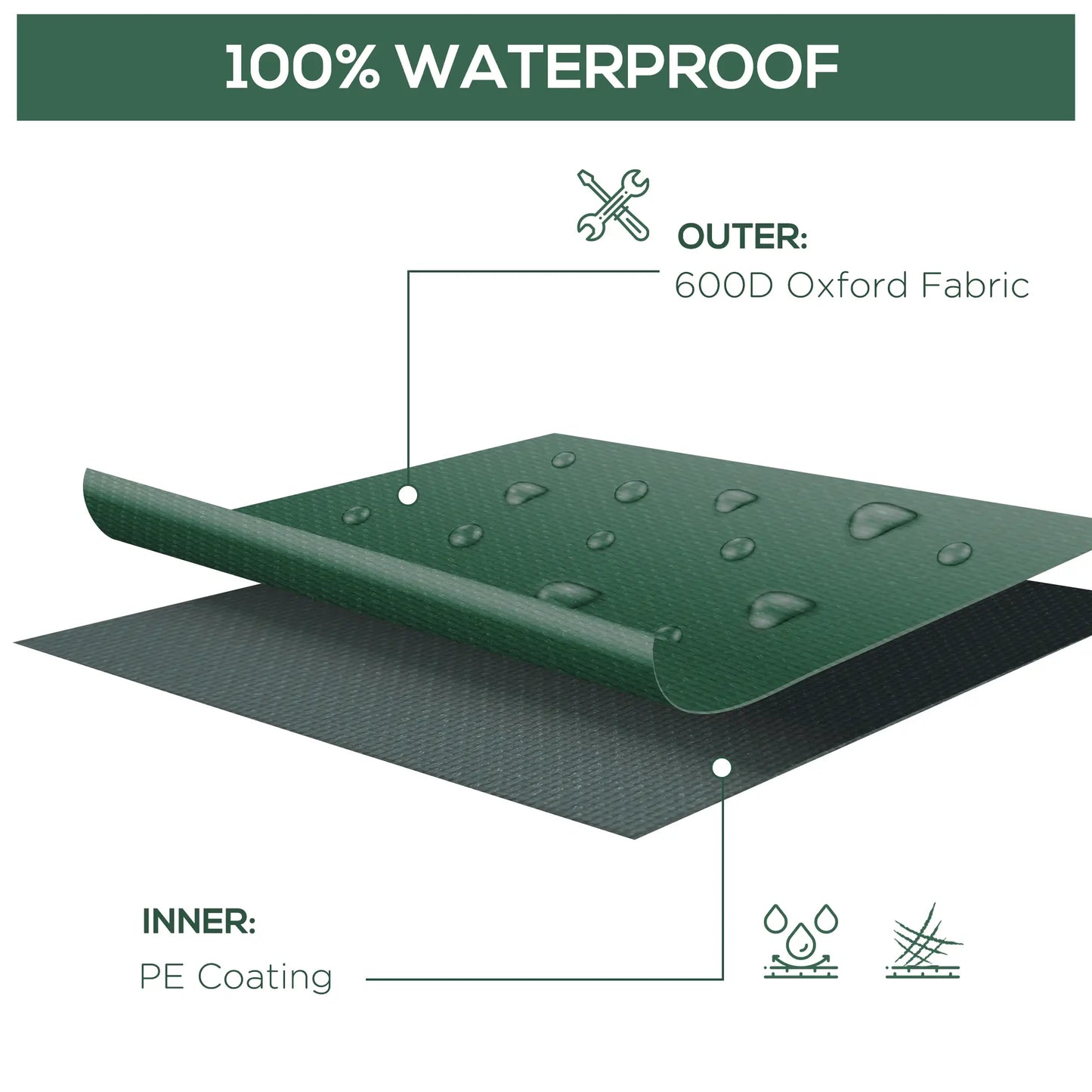 Waterproof Outdoor Furniture Cover, 97" x 65" x 26", Green Patio Furniture Covers at Gallery Canada