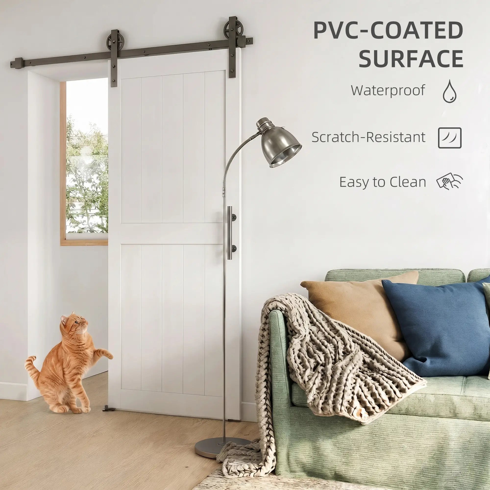 32inx84in Barn Door, Sliding Hardware Kit, Upgraded Rollers, White Door Hardware at Gallery Canada