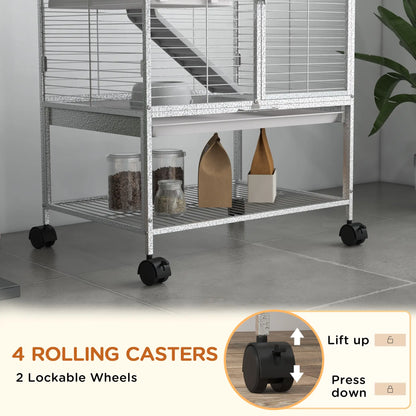 Small Animal Cage 34"H, Removable Tray, Storage Shelf, Light Grey Houses & Habitats at Gallery Canada