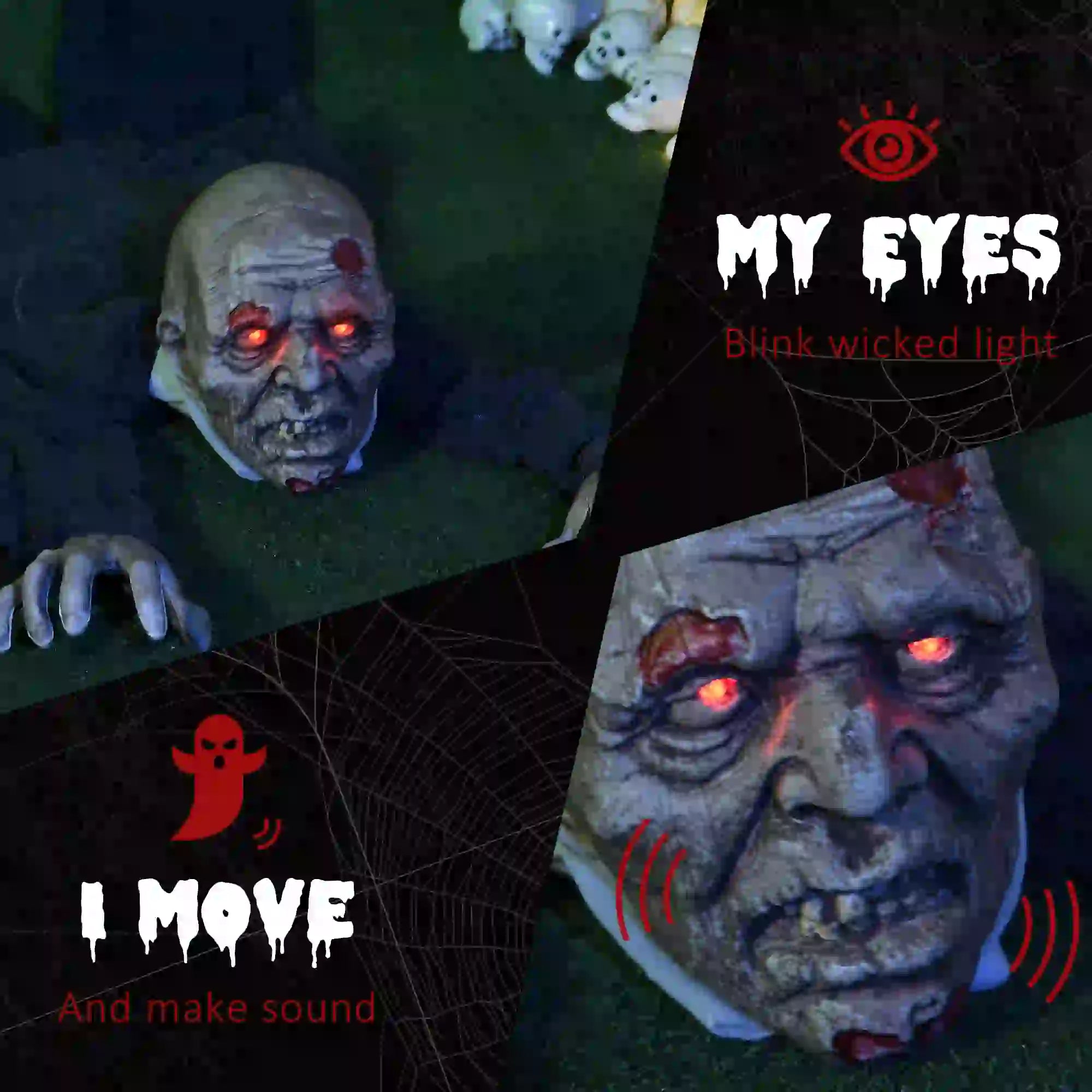 5.2ft Life Size Outdoor Halloween Zombie, Animated, Motion Activated Halloween Decorations at Gallery Canada