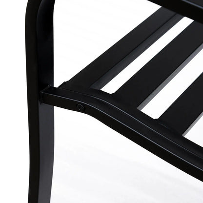 Vintage Floral Cast Metal Garden Bench, 50" x 23.6" x 35", Black Outdoor Benches at Gallery Canada
