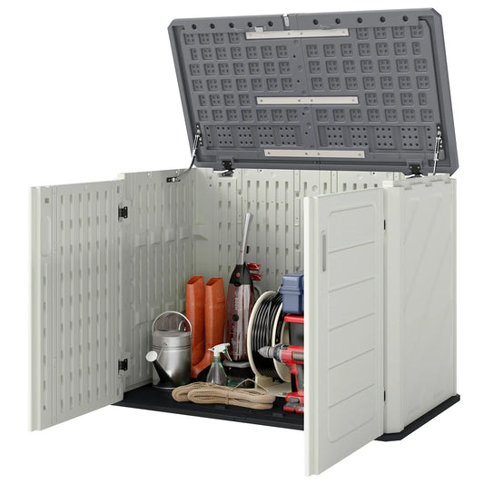 35 Cu.Ft Armoire de Stockage Extérieur, Abri HDPE Imperméable Avec Portes Verrouillables