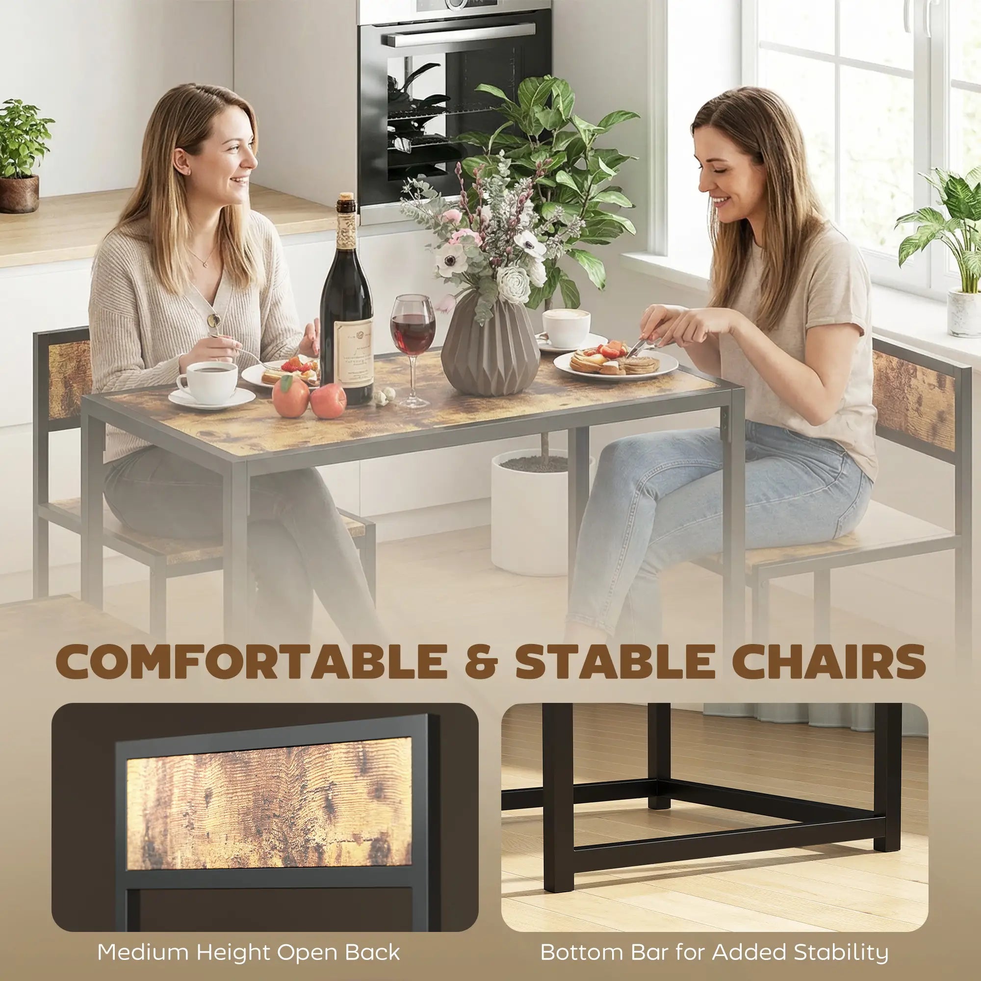 Industrial Dining Set For 2, Kitchen Table And Chairs Dining Table Sets at Gallery Canada