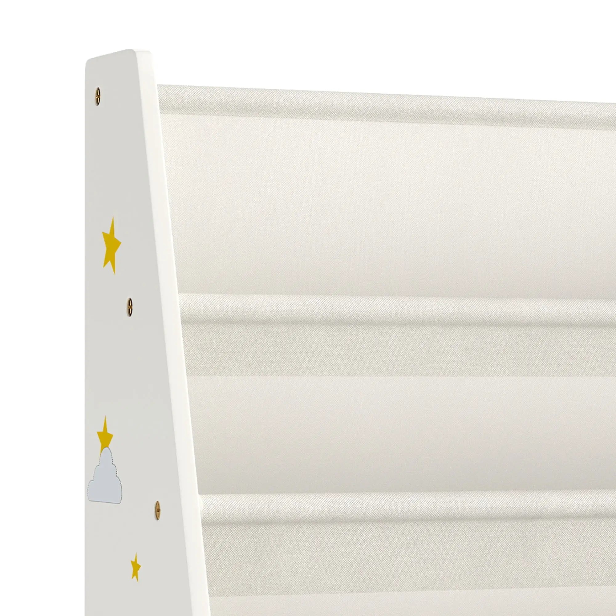 Fabric Kids Bookshelf, 4-Tier Toddler Sling Book Rack, White Baby & Kids Storage at Gallery Canada
