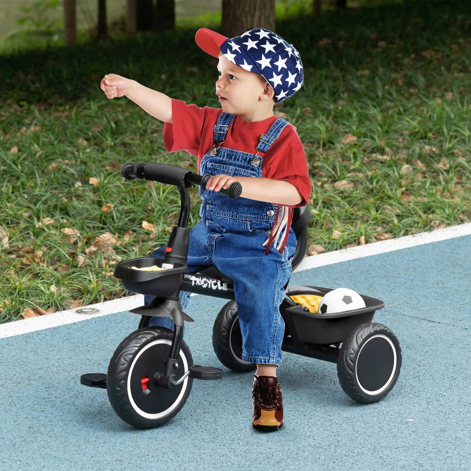 Tricycle for Toddlers 2-5 Years, Adjustable Seat, Black Tricycles for Kids at Gallery Canada