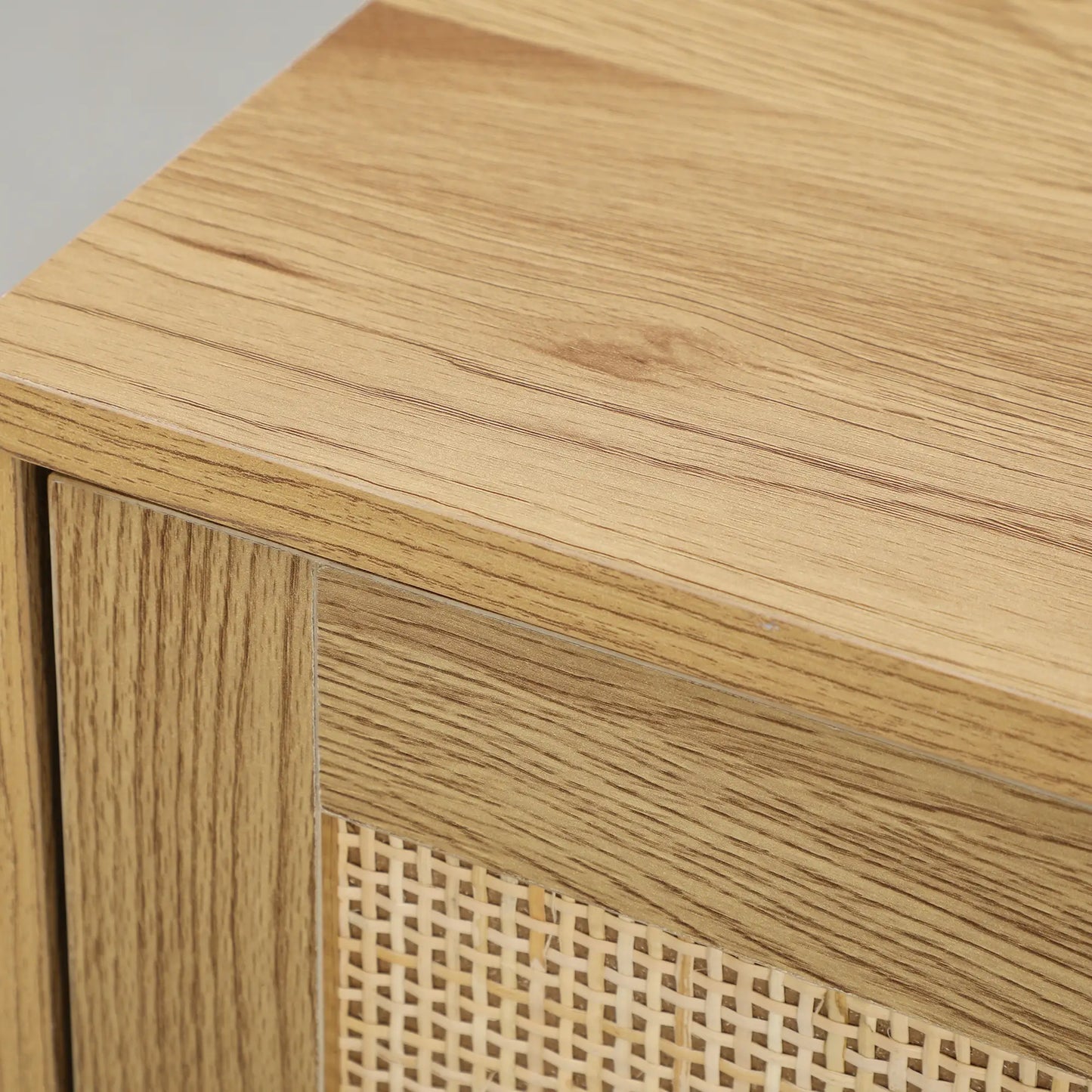 Bohemian Sideboard, Rattan Doors, Adjustable Shelf, Natural Wood Storage Cabinets at Gallery Canada
