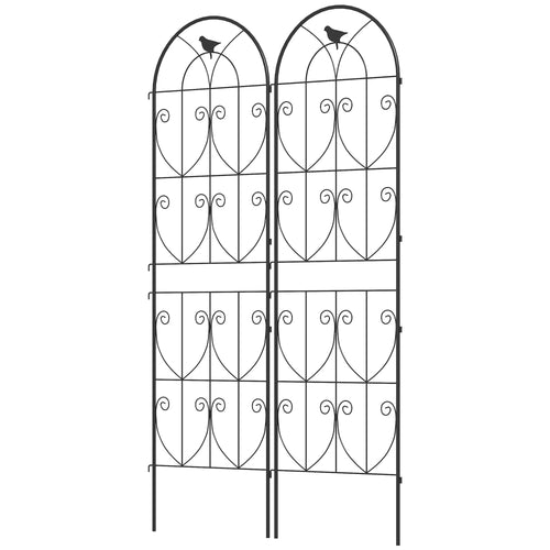Metal Garden Trellis Set, Bird Design, 19.7