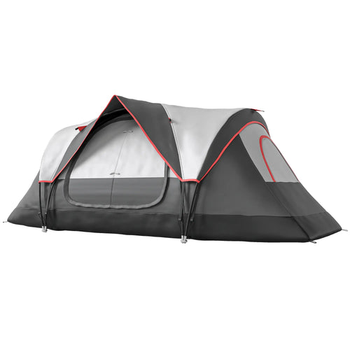 6-8 Man Camping Tent, 2000mm Waterproof Rainfly, Carry Bag, Dark Grey