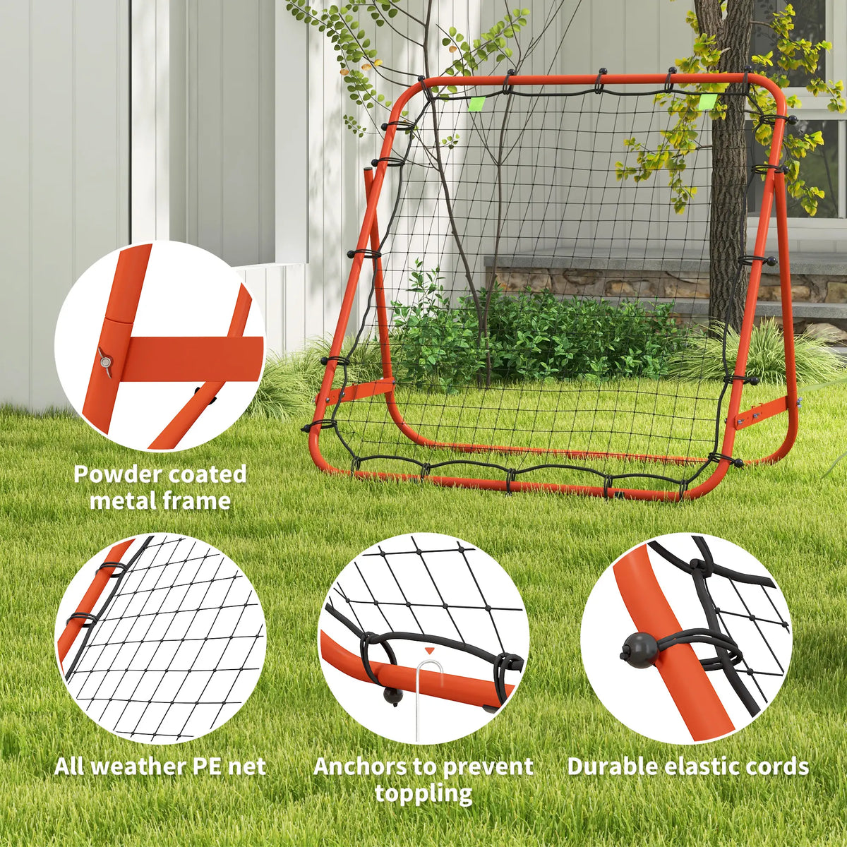 Volleyball Rebounder Net, Adjustable Soccer Rebounder, Baseball Training Aid, Red Football at Gallery Canada