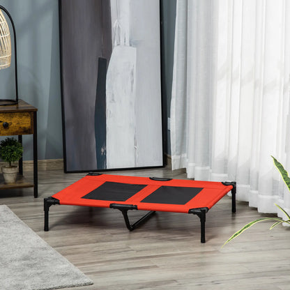 Elevated Dog Bed, Raised Cot for XL Dogs, 36" x 30" x 7", Red Elevated Dog Beds at Gallery Canada