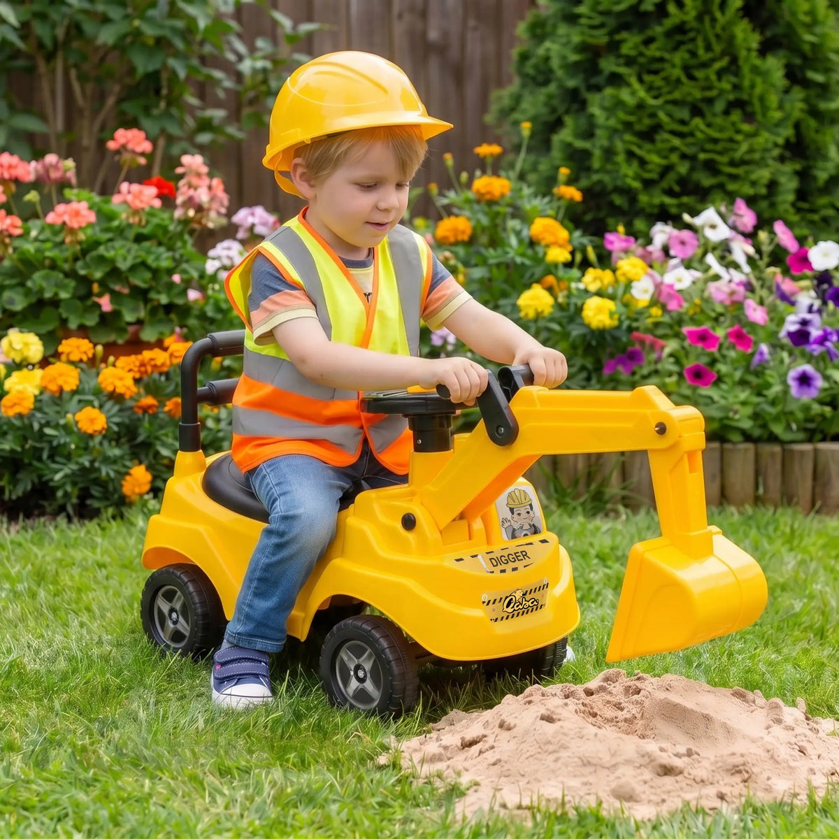 Kids Ride On Excavator, Push Truck Toy, Yellow, 1-3 Y, Yellow Toy Excavators at Gallery Canada