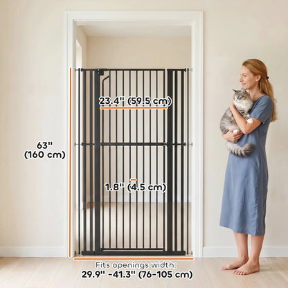 63" Extra Tall Pet Gate, 30-41" Wide Adjustable, Pressure Mounted Pet Gates at Gallery Canada