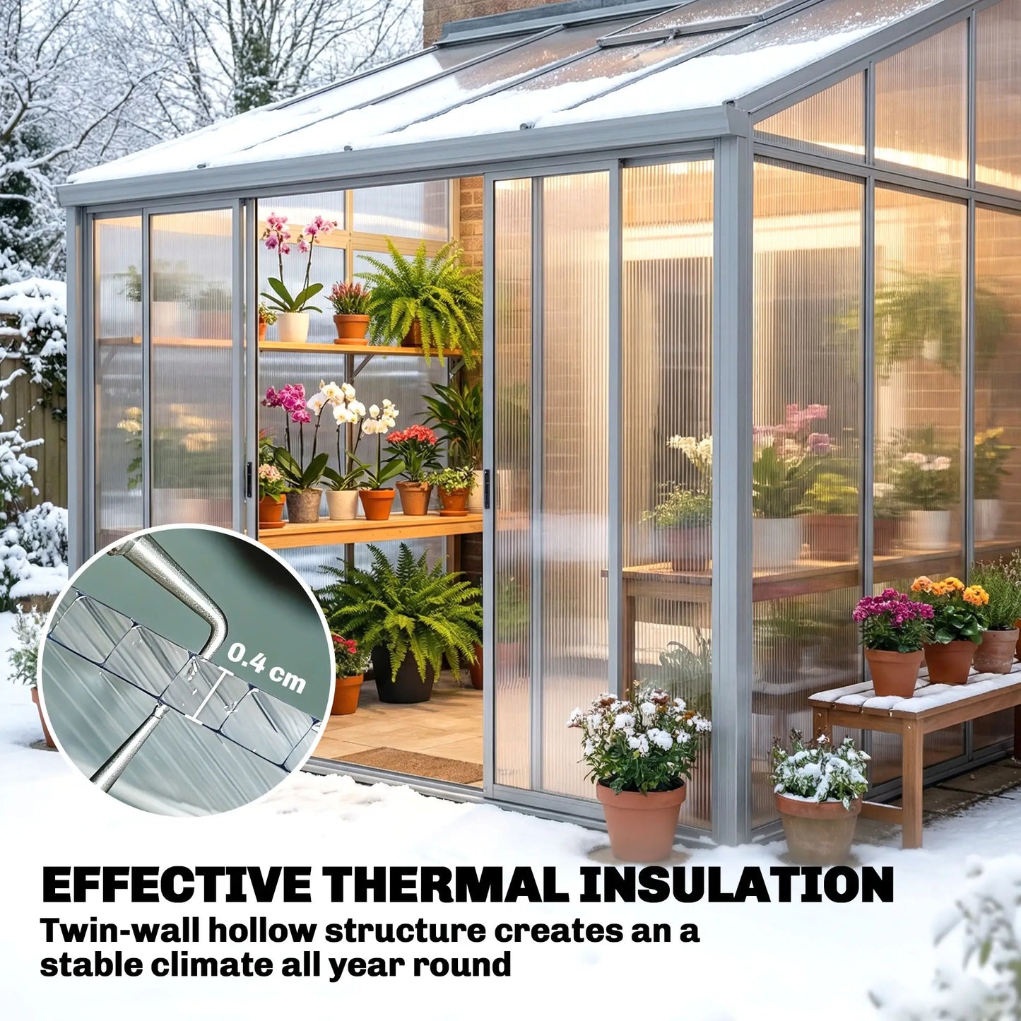 Polycarbonate Greenhouse Panels, UV Protected, Twin-Wall Roof, 47.2" x 23.6", 12 Pack, Clear Greenhouses at Gallery Canada