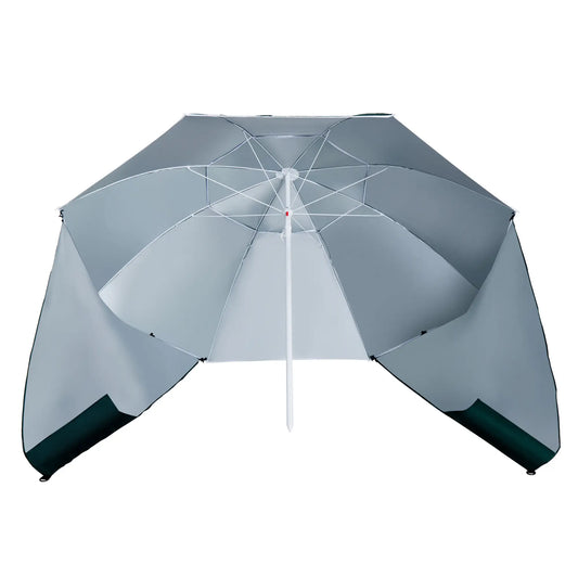 7.5FT 2-in-1 Umbrella Shelter, UPF50+ UV Protection, Dark Green Beach Umbrellas Dark Green at Gallery Canada