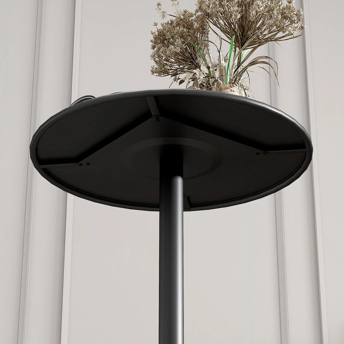 Round Bar Table for 2, Steel Frame, Easy Assembly, Black Bar Tables at Gallery Canada