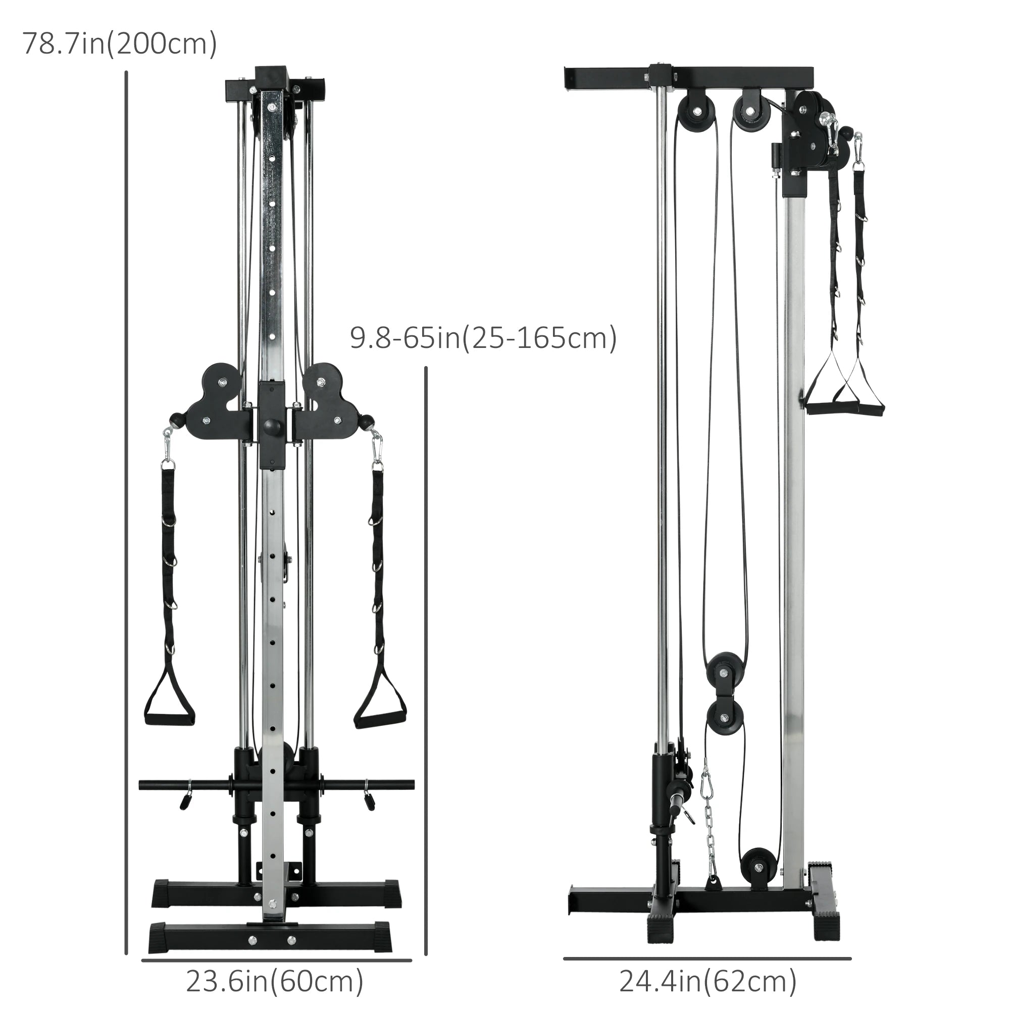 Wall Mount Cable Station, 15 Position Adjustable Dual Pulley, Home Gym Power Towers at Gallery Canada