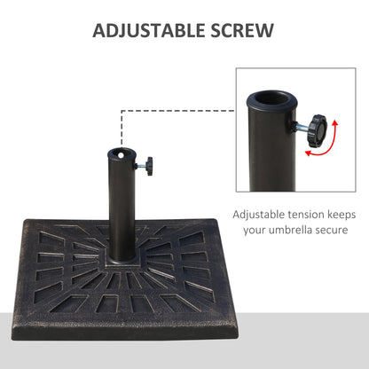 Bronze 18.5" Square Patio Umbrella Base, Resin Stand, Bronze Umbrella Bases at Gallery Canada