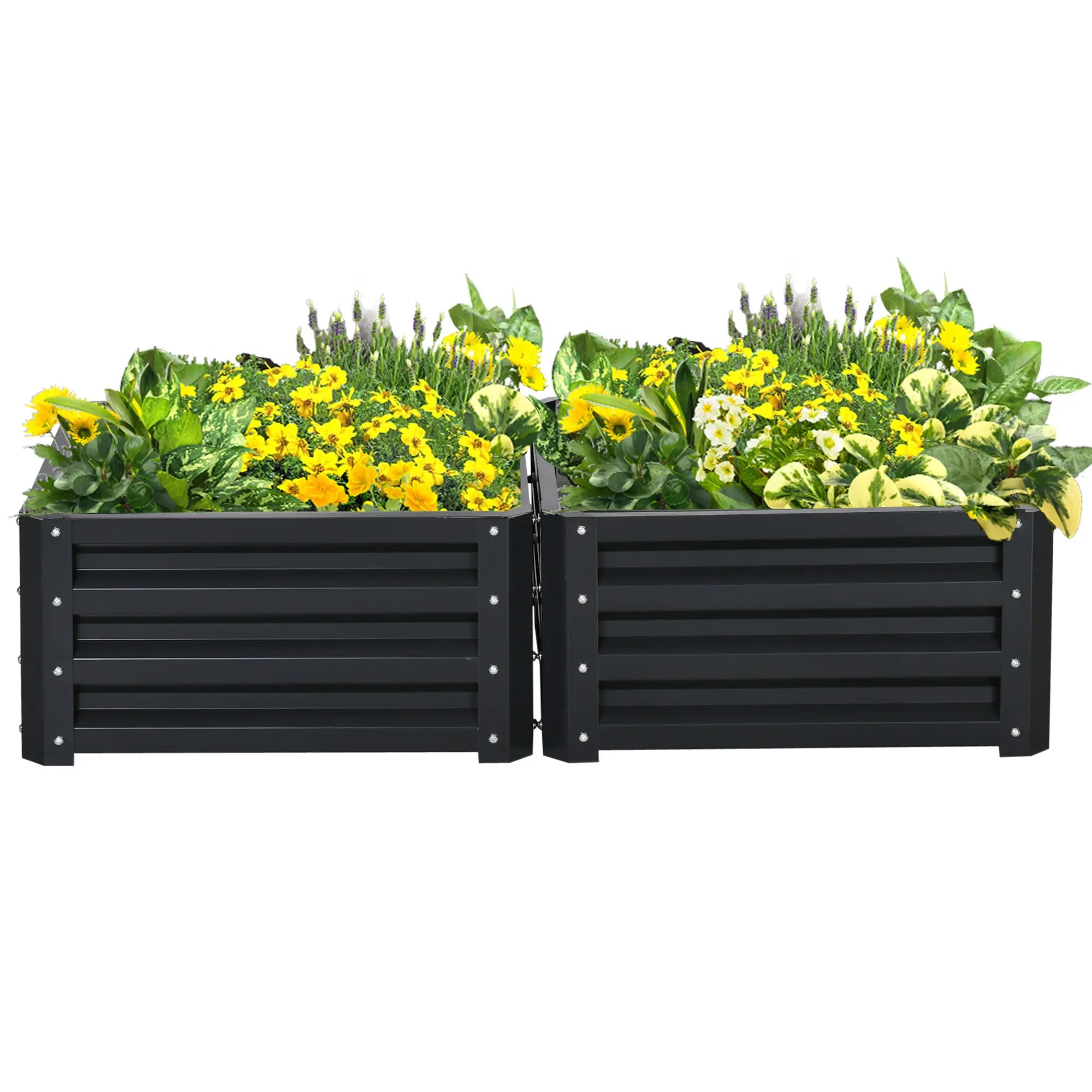 2' x 2' x 1' Raised Garden Bed, 2-Pieces, Color Steel Frame, Grey Galvanized Planter Boxes at Gallery Canada