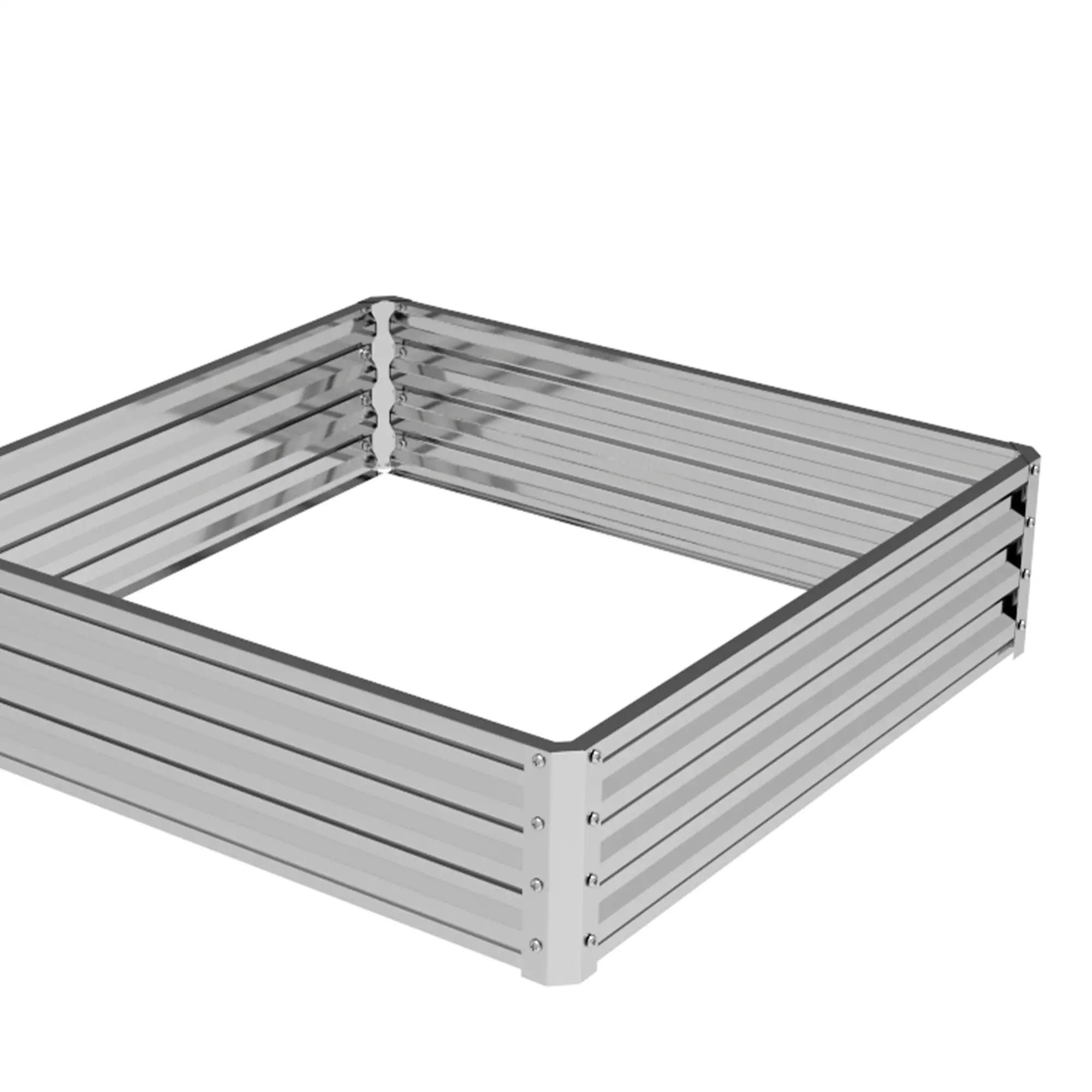 4' x 4' x 1' Galvanized Steel Raised Garden Bed, Vegetables, Flowers, Herbs, Silver Raised Garden Beds at Gallery Canada