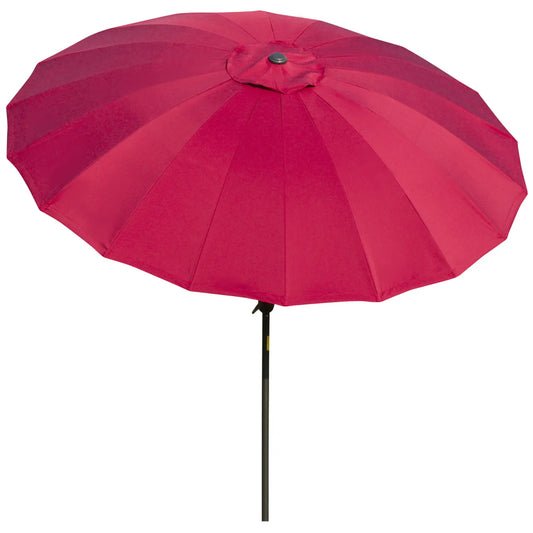 8ft Garden Parasol, Crank & Tilt, Adjustable Sun Shade, Wine Red Patio Umbrellas Wine Red at Gallery Canada
