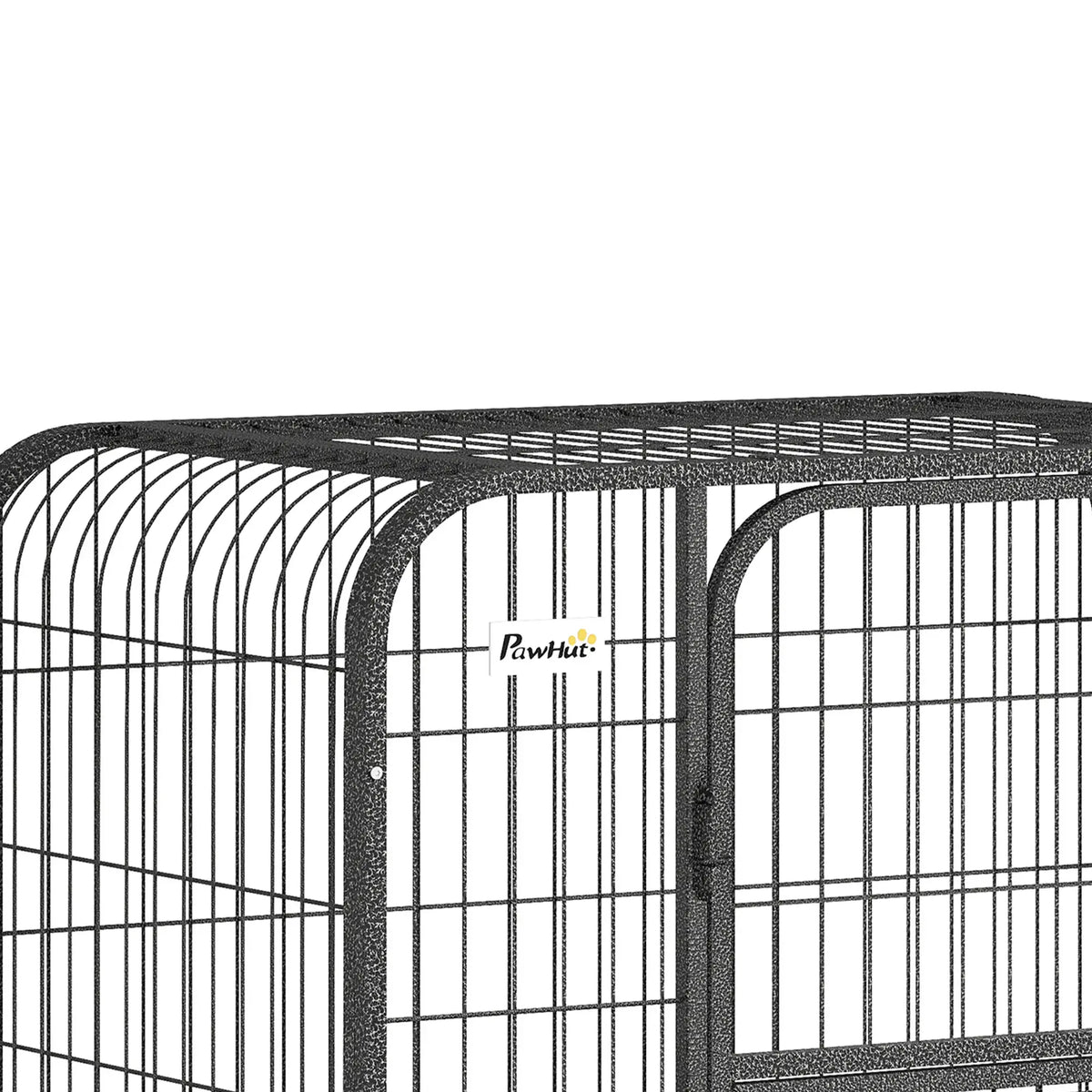 37 Inch Heavy Duty Dog Crate, Large Metal Cage With Lockable Wheels Dog Cages & Crates at Gallery Canada
