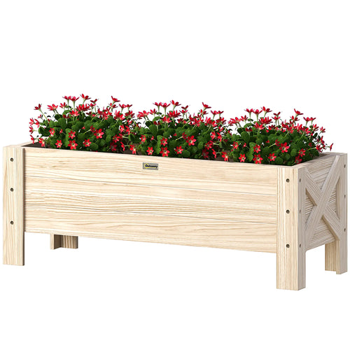 3.3 x 1.2 x 1.2 ft Raised Garden Bed Planter, Natural